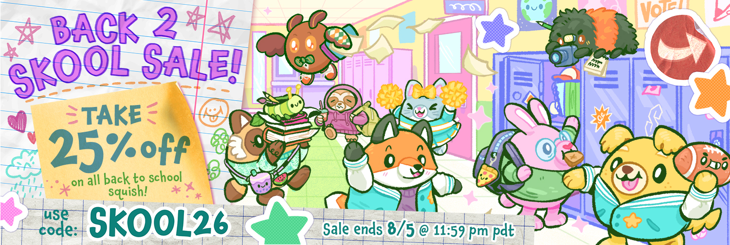 Back to School Sale: Take 25% Off select Squish using the code SKOOL26.